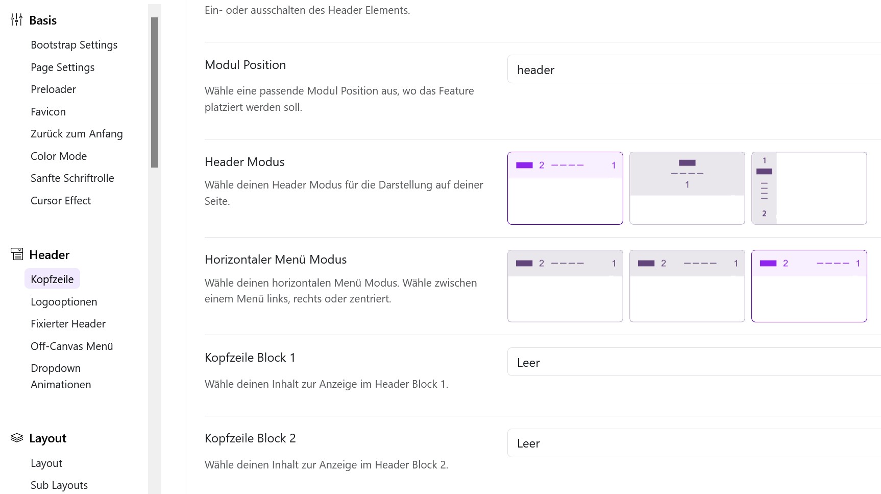 Deutsches Backend Screenshot